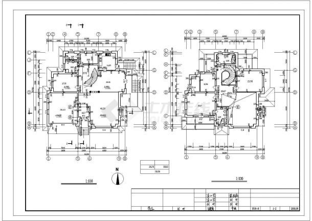 某两层现代风格独栋别墅建筑施工图带效果图-图一