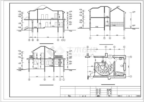 某两层现代风格独栋别墅建筑施工图带效果图-图二