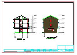 某农村三层小型办公楼建筑cad设计施工图纸