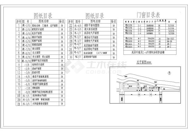 连云港某界南河拆迁安置住宅楼全套施工设计cad图纸-图一