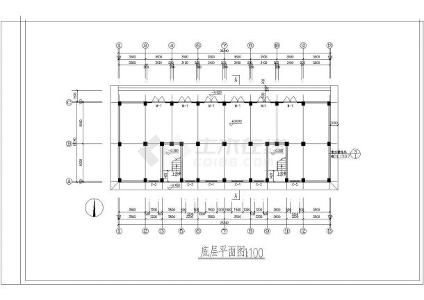 连云港某界南河拆迁安置住宅楼全套施工设计cad图纸-图二