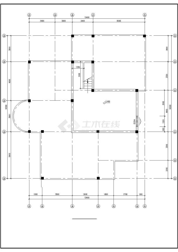 苏州市某小型别墅建筑cad布置图-图一