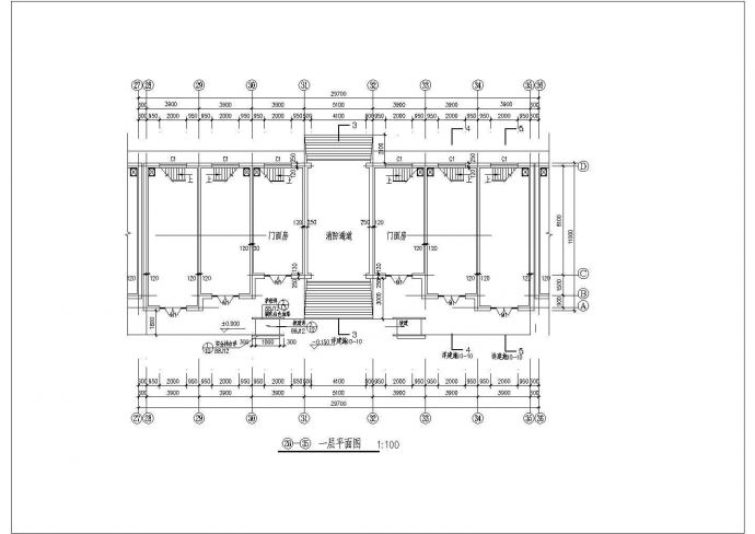 二层商业楼门面房建施CAD建筑设计施工图_图1
