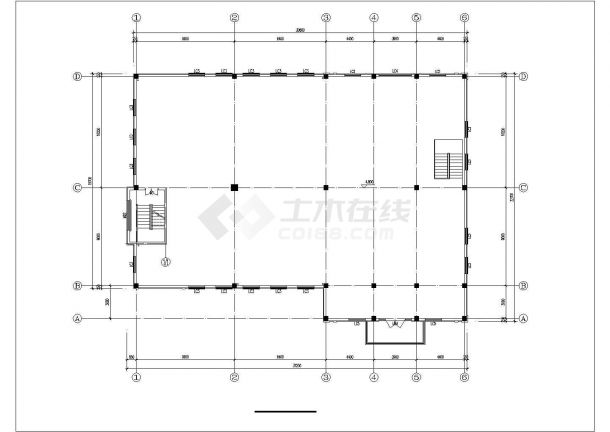 1750平米2层框架结构高档休闲会所平立面设计CAD图纸-图二