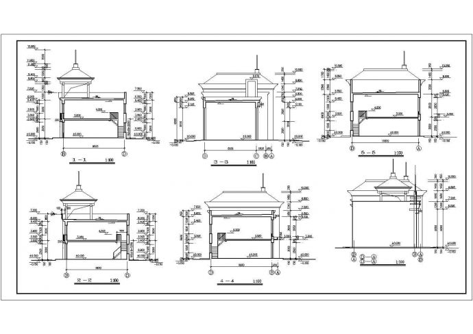 北京某4500平米2层框架结构五金批发市场建筑设计CAD图纸_图1