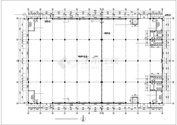 深圳某工厂1850平米2层框架结构生产车间全套建筑设计CAD图纸-图一