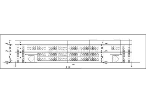 深圳某工厂1850平米2层框架结构生产车间全套建筑设计CAD图纸-图二