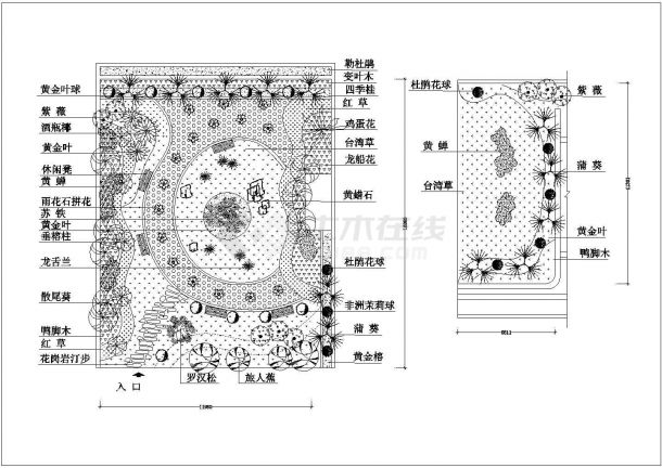 精美楼顶花园建筑CAD详细参考图-图二