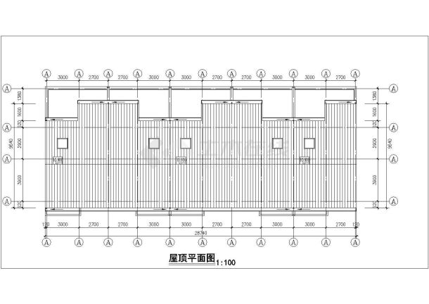 沈阳市朗诗明珠小区3层框架结构6户并联别墅平立剖面设计CAD图纸-图一