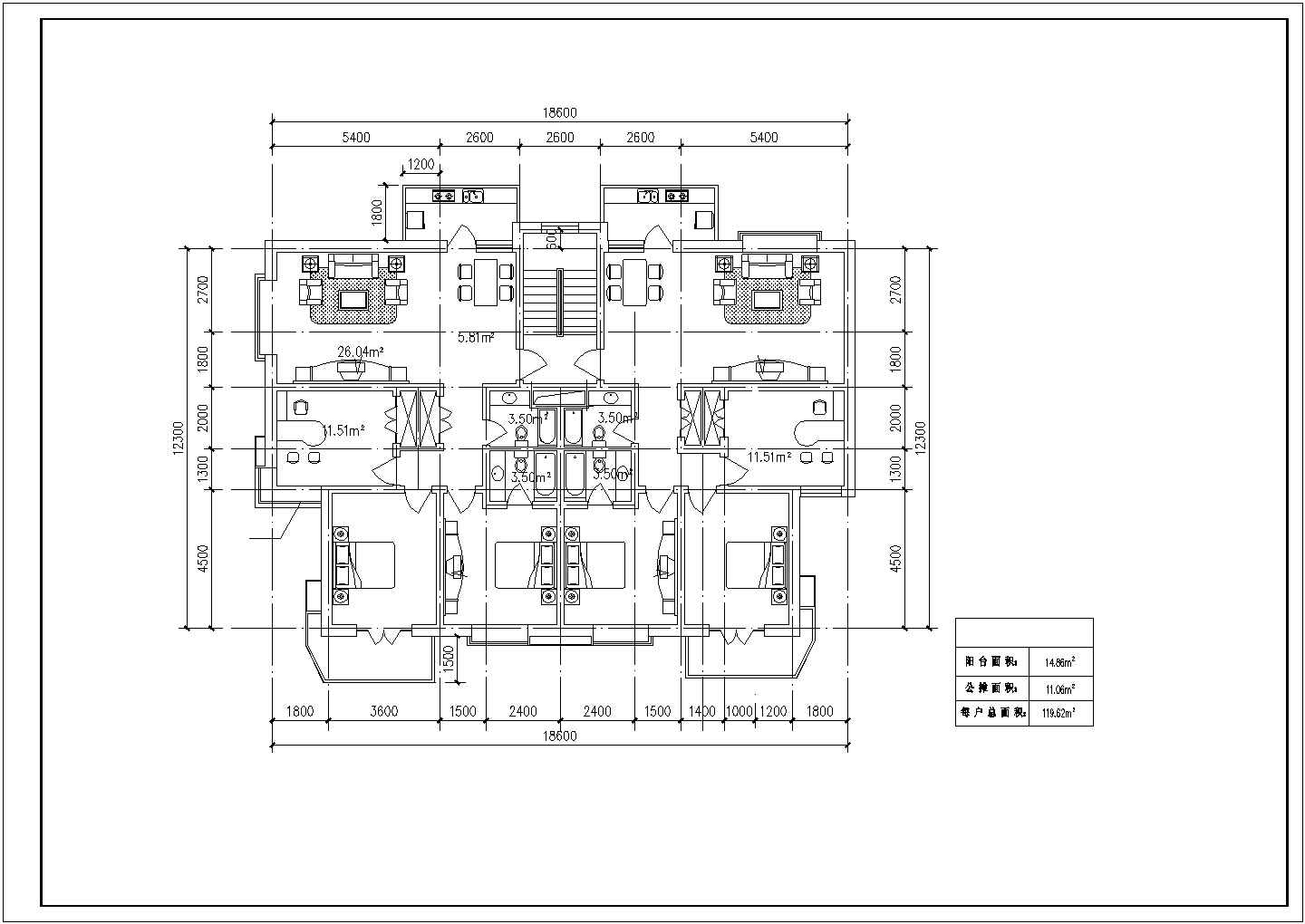 南京市某新建居住区60-140平米左右的平面户型设计CAD图纸（20张）