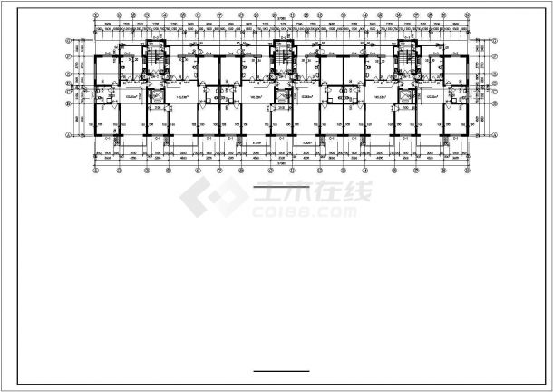 湘潭市某小区7800平米14层短肢剪力墙结构住宅楼平立剖面设计CAD图纸-图一