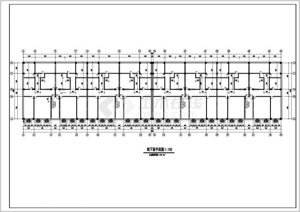 4100平米七层框架结构商住楼平立剖面设计CAD图纸（底层商铺）-图二