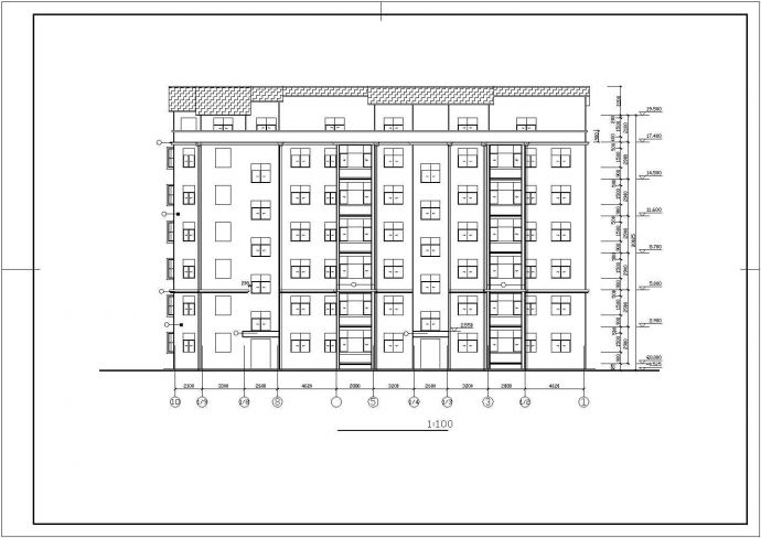 3850平米七层混合结构住宅楼全套建筑设计CAD图纸（含阁楼）_图1