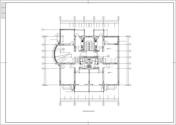 武汉某小区4200平米7层框混结构住宅楼建筑设计CAD图纸（含阁楼）-图一