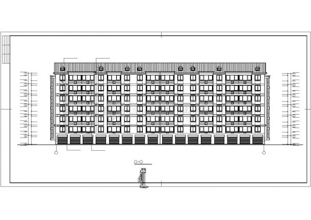 武汉某小区4200平米7层框混结构住宅楼建筑设计CAD图纸（含阁楼）-图二