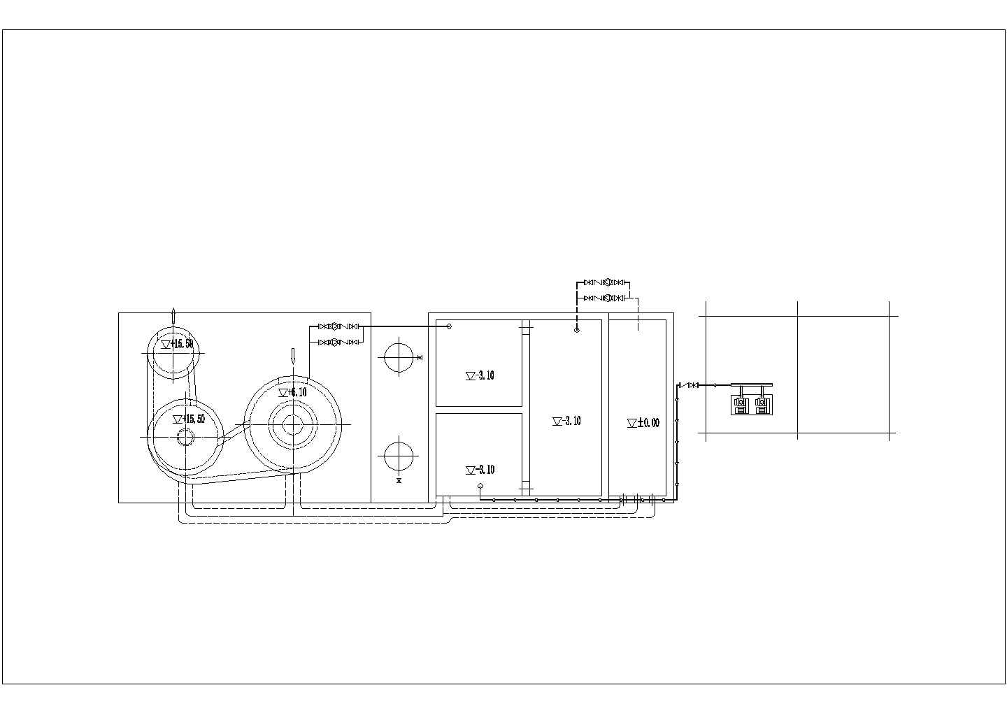锅炉烟气量4万立方小时双碱法喷淋脱硫除尘器设备建筑设计cad图纸