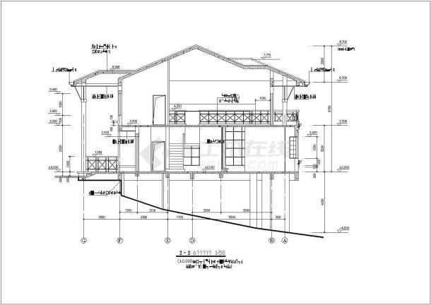 辽宁省大连市某别墅施工设计CAD图纸-图二