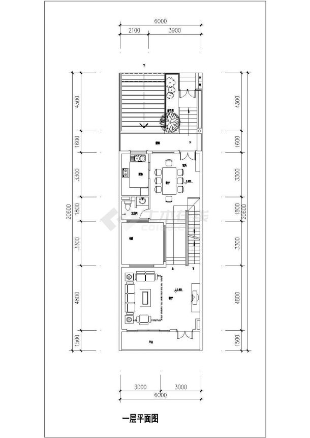 邹城市市区某小区联排别墅全套施工设计CAD图纸-图一