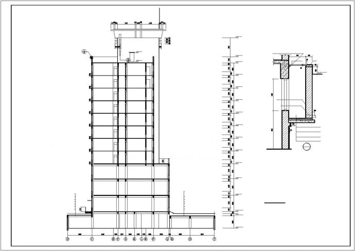 9200平米左右11层框架结构商住楼建筑设计CAD图纸（1-3层商用）_图1