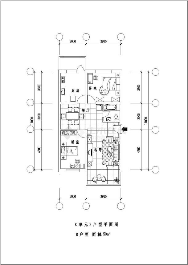 银川市某新建小区经典热门的平面户型设计CAD图纸（9张）-图一