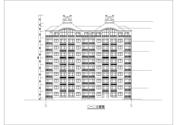 某小区10层框架结构住宅楼平立剖面设计CAD图纸（含阁楼/3套方案）-图一