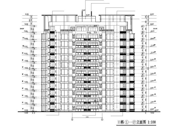 郑州市某小区8800平米12层框架结构住宅楼平立面设计CAD图纸-图二