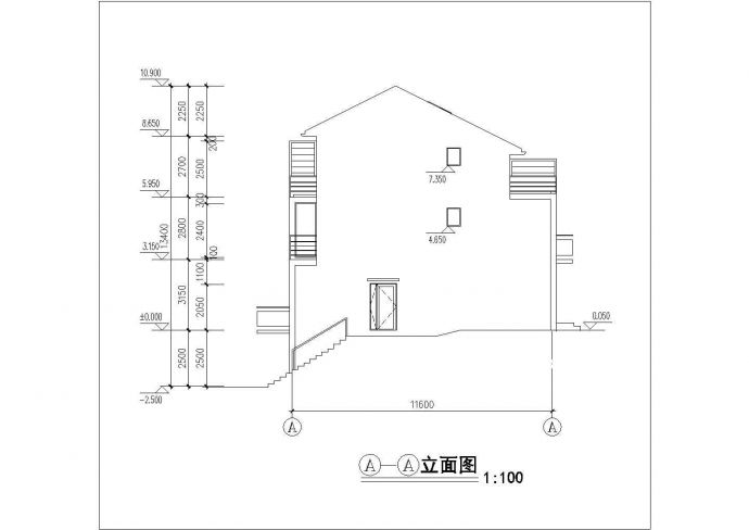 无锡市某别墅区750平米3层框混结构双拼别墅建筑设计CAD图纸_图1