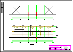 某小型公司室内钢结构篮球场的钢结构安装图纸-图二