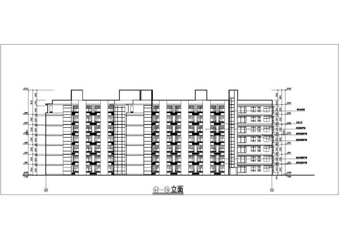 武汉市第九中学5100平米7层框架结构学生宿舍楼平立剖面设计CAD图纸_图1