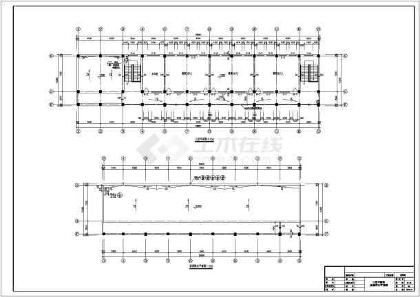 教学楼设计_某中学三层教学楼建筑扩初CAD图-图二