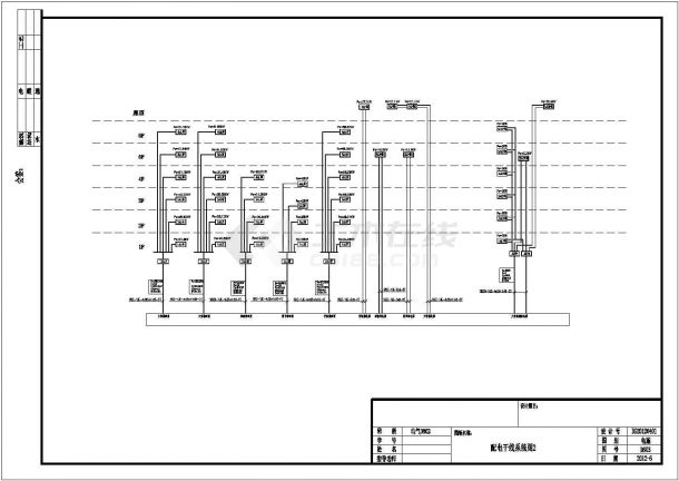 教学楼设计_某大学六层教学楼强电系统施工CAD图纸-图一