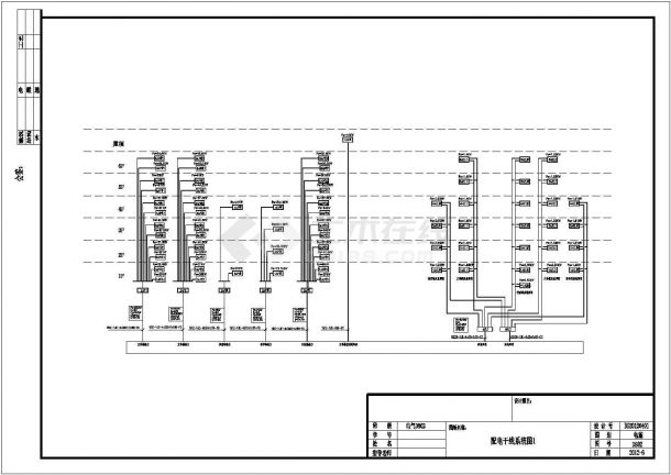 教学楼设计_某大学六层教学楼强电系统施工CAD图纸-图二