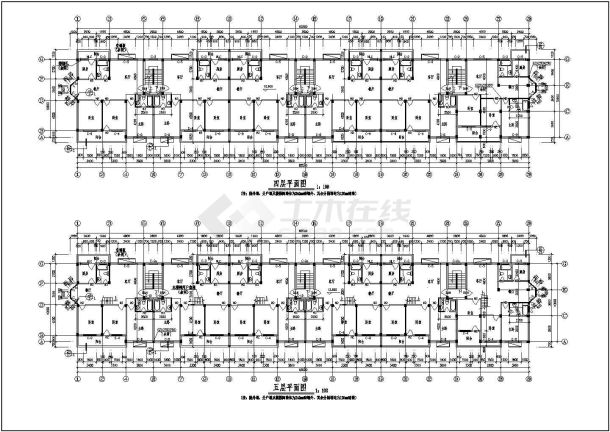 某城市临街商住楼建筑施工设计图-图二