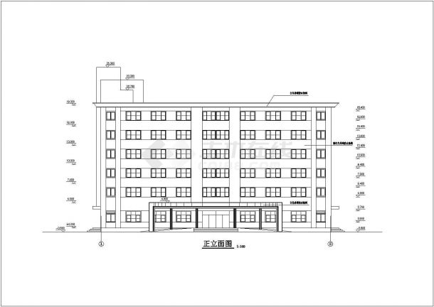某六层厂区办公楼建筑设计施工图-图二