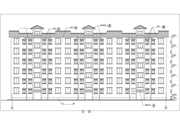 阜阳市某中学2400平米6层砖混结构教师住宅楼全套建筑设计CAD图纸_图1