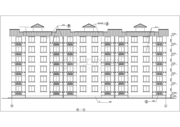 阜阳市某中学2400平米6层砖混结构教师住宅楼全套建筑设计CAD图纸-图二
