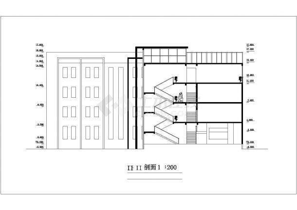重庆市某大学5200平米左右4层框架结构教学楼平立面设计CAD图纸-图一
