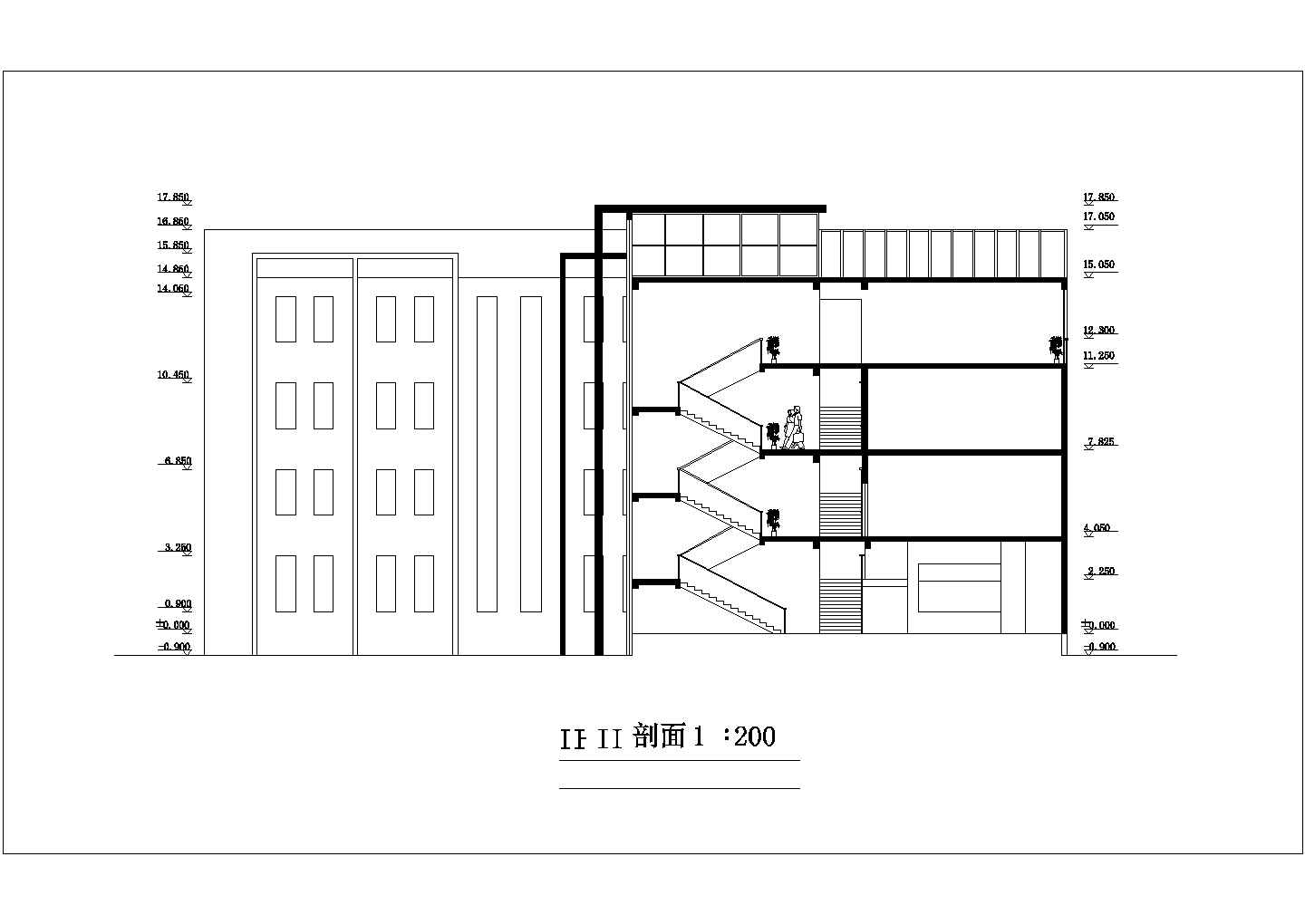 重庆市某大学5200平米左右4层框架结构教学楼平立面设计CAD图纸