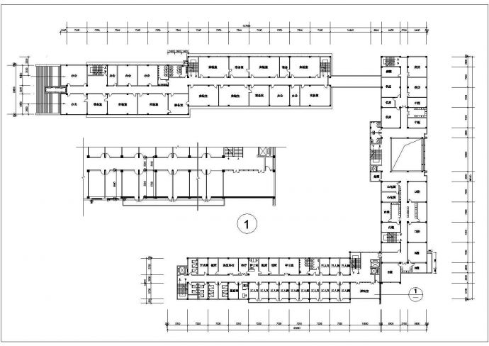 1.4万平米五层框架结构教学楼全套平面CAD设计图纸（含总平面图）_图1