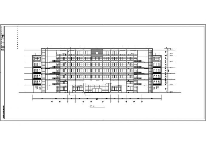 某消防大队8000平米6+1层框架结构教学综合楼建筑CAD设计图纸_图1