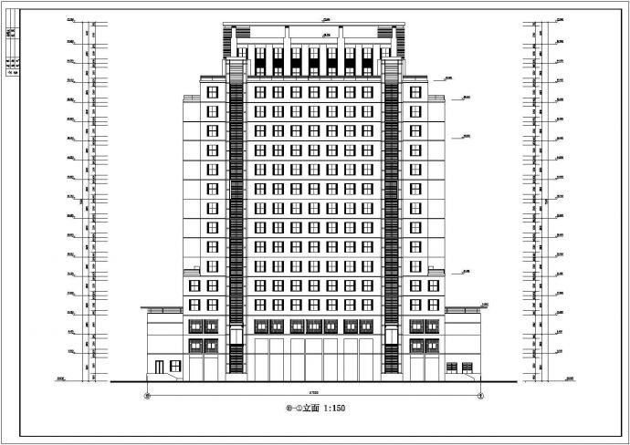 某大学2.2万平米17层框架结构教学实验楼建筑CAD设计图纸_图1