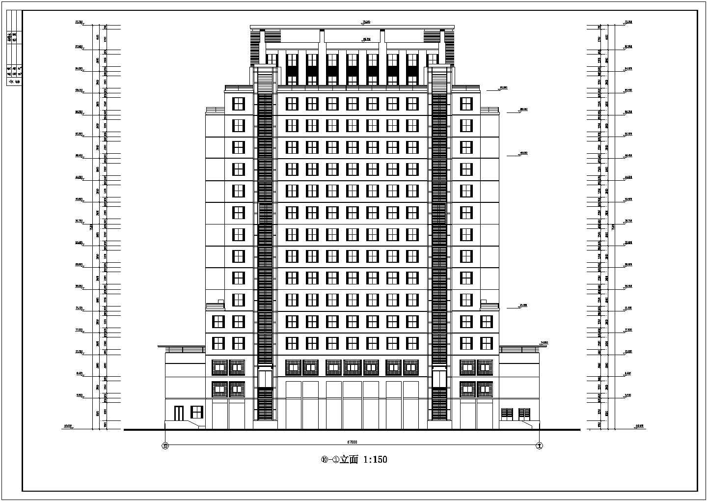 某大学2.2万平米17层框架结构教学实验楼建筑CAD设计图纸