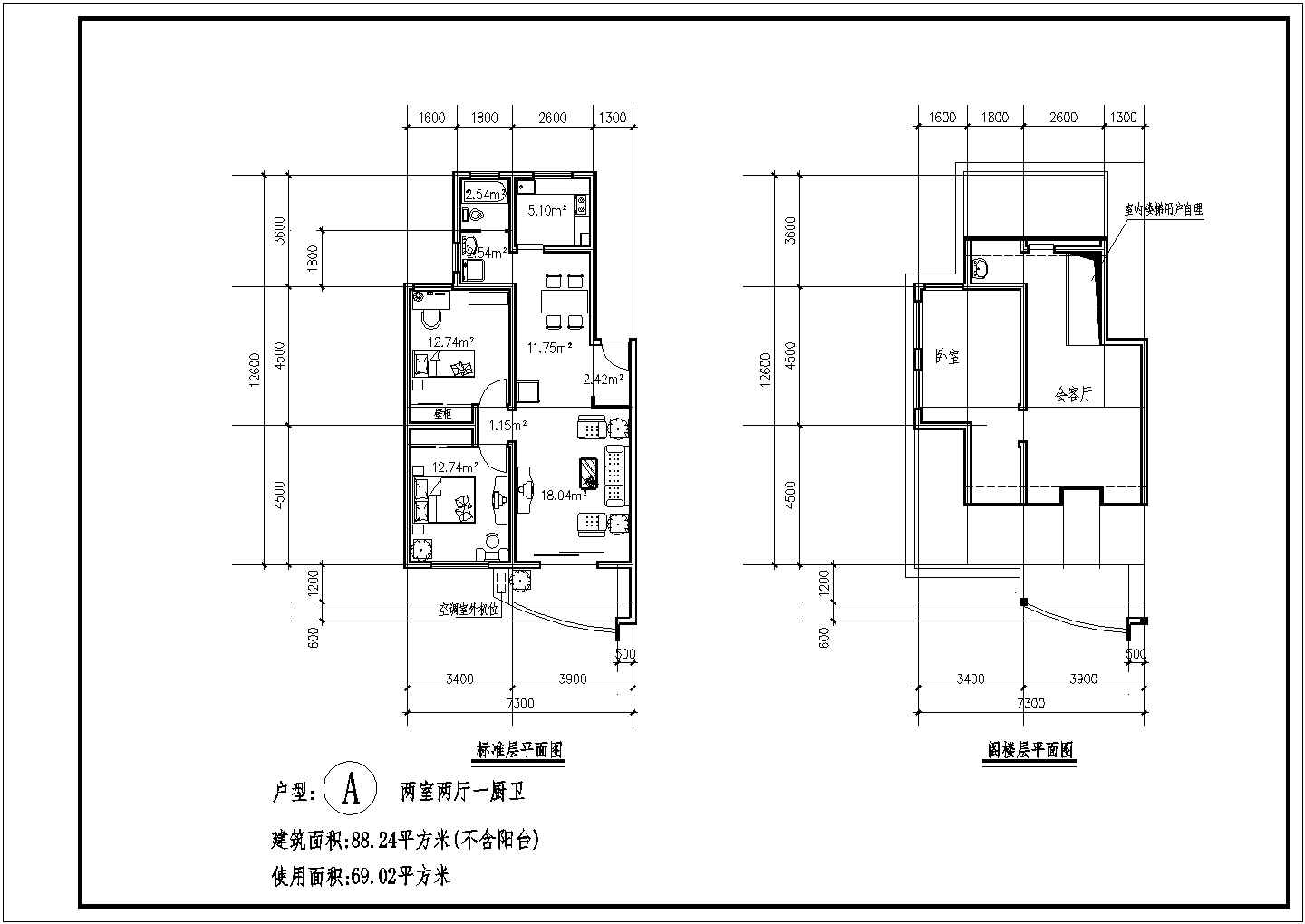 富华澜泊湾小区住宅户型平面设计CAD图纸