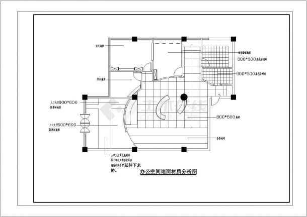 南京仙林某广告公司室内设计装修CAD图纸-图一