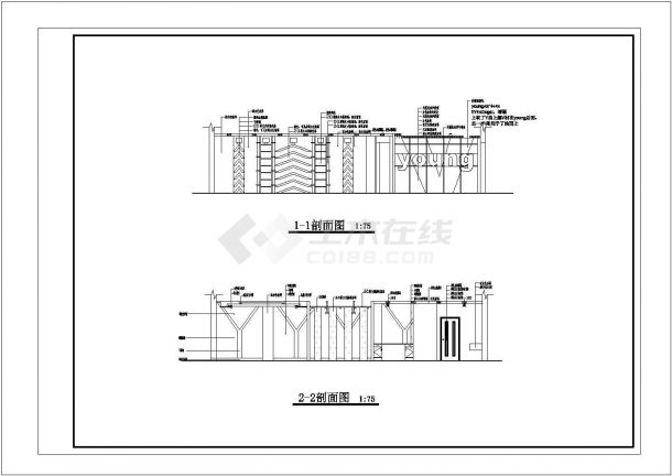 南京仙林某广告公司室内设计装修CAD图纸-图二