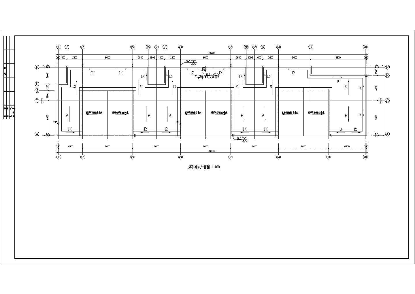 底商住宅楼全套建筑施工设计cad图纸(含各层平面图)
