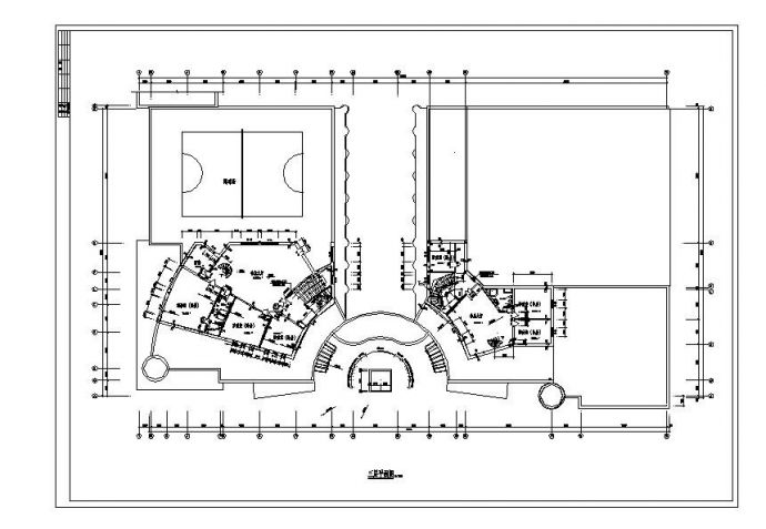 [双城]某广场二层洗浴餐饮中心建筑施工cad图纸_图1