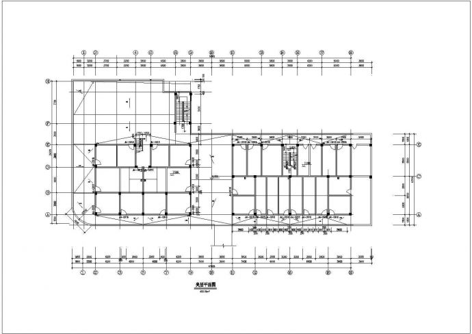 4100平米临街7层框混结构商住楼建筑CAD设计图纸（1-2层商用）_图1