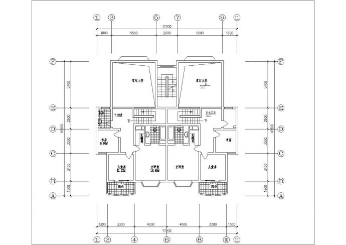 某小区高层住宅楼的标准层平面设计CAD图纸（1层2户型/9张）_图1