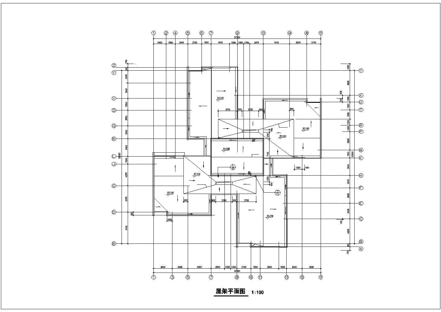 上海某小区2.1万平米20层框架结构住宅楼全套平面设计CAD图纸